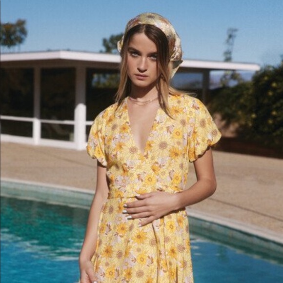 Sunflower Wrapped Mini Dress - Picture 2 of 4